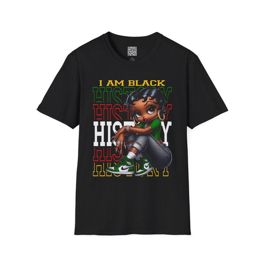 Betty Boop I am Black History Unisex T-Shirt - African American Heritage Tee, Black Culture Shirt, Historical Women Fashion Top